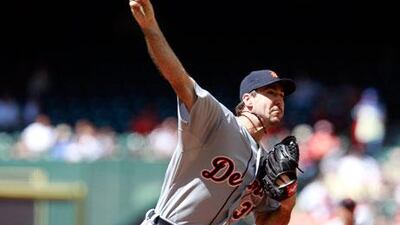 Justin Verlander pitched seven scoreless innings for the Detroit Tigers. Patric Schneider / AP Photo