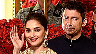 Bollywood actress Madhuri Dixit Nene with her husband Shriram Madhav Nene. AFP