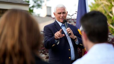 Former US vice president Mike Pence will challenge his former boss Donald Trump for the Republican nomination. AP