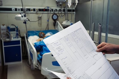 Doctors are still unable to fully diagnose Tooryalai Lal Mohammad’s wounds as they do no have a portable x-ray machine and the wounded man cannot be moved to the machine. Ivan Flores, The National.