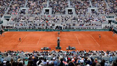 View of the court during the 2019 French Open women's final between Marketa Vondrousova and Ashleigh Barty. AFP