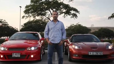 December 11, 2011, Dubai, UAE: Maraat Ali Khan with his Chevrolet Lumina SS Coupe on the left and his Corvette (2008) on the right. He added an new exhaust system, headers (to make the car go faster) and performance breaks to the Lumina. Lee Hoagland/The NationalMaraat Ali Khan has a tough choice between the Chevrolet Lumina SS Coupé, left, and his Z06 Corvette when it comes to going to work in the morning.
