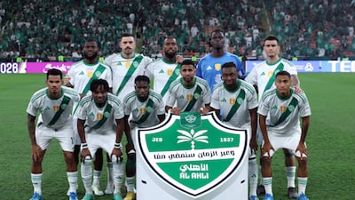 The Al Ahli starting XI before the game against Vissel Kobe in Jeddah. Getty Images