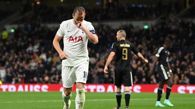 Harry Kane celebrates his hat-trick against Mura. Getty