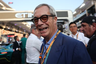 Reform UK's leader Nigel Farage at the Abu Dhabi Grand Prix in December. Getty Images