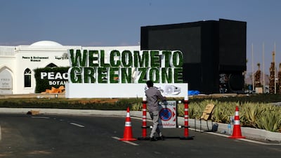 The entrance to the 'Green Zone' before this year’s Cop. AP