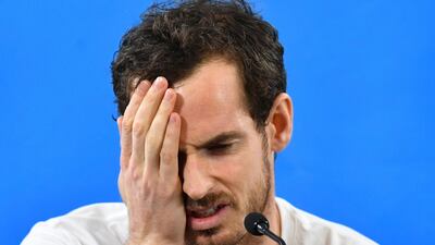 Britain's Andy Murray reacts during a media conference at the Brisbane International. The Briton, 30, on Thursday announced his withdrawal from the first grand slam of the year, the Australian Open, as he continues to be plagued by a long-term hip injury. Darren England / EPA