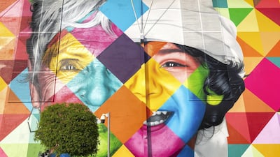 Kobra's mural celebrates diversity and tolerance, and he feels it is a continuation of the themes that he has previously explored in his projects. Victor Besa / The National