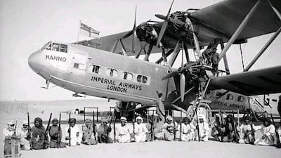 The Handley Page HP42 passenger plane Hanno, that first flew to the UAE 80 years ago. Fox Photos / Getty Images
