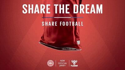 2 Denmark || The look: The Hummel chevrons are back! On first glance, it's another red kit, but the Hummel shoulders mean everything. The Danes were fools to ditch their native kit supplier in the first place. || Would I wear it? Yes, over everything bar the Denmark 1986 kit. || Photo Courtesy Hummel