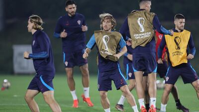 Croatia's Luka Modric trains. AFP