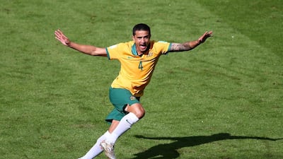 Tim Cahill’s career has coincided with a rise in Australia’s fortunes on the world stage. He has scored the most goals for his country as a midfielder. Paul Gilham / Getty Images