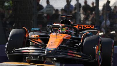 McLaren driver Oscar Piastri during qualifying at the Enzo and Dino Ferrari racetrack in Imola, Italy. AP