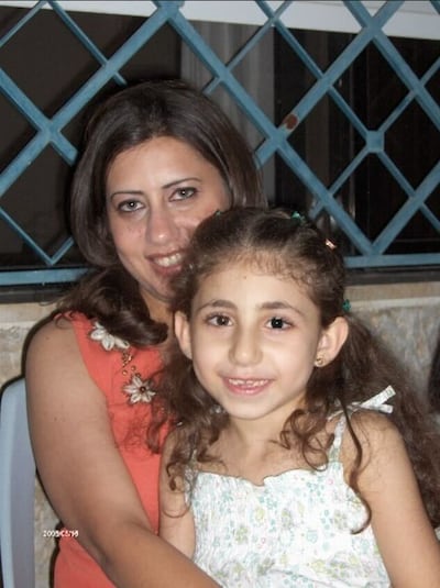 The writer at six years old with her aunt Badea. Hala Nasar / The National