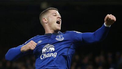 Everton's Ross Barkley celebrates after scoring during his side's 3-1 Premier League win against QPR on Monday at Goodison Park in Liverpool. Andrew Yates / Reuters / December 15, 2014