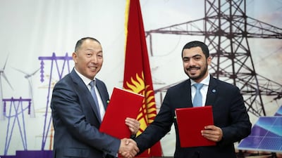 Bekmurzaev Doskul Djumagulovich, Minister of Energy of the Kyrgyz Republic and Abdulla Zayed, head of development and investment for Central Asia and Russia at Masdar, signed an initial pact in the capital Bishkek. Wam