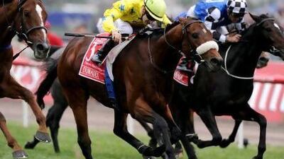 Dunaden is among many European-trained horses to win on Australian soil. Andrew Brownbill / AP Photo