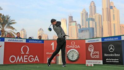 Rory McIlroy will begin his opening Omega Dubai Desert Classic round at 80.05 am alongside Louis Oosthuizen and Henrik Stenson. David Cannon / Getty Images
