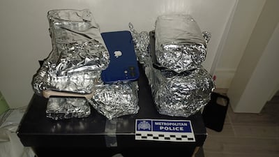 Some of the stolen mobile phones seized by police. Photo: Met Police