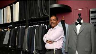 Shashi sees customers of all shapes and sizes in the Whistle & Flute tailors in Satwa, Dubai.