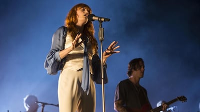 Florence and the Machine perform on the third night of the Yas F1 after-race concerts at the Du Arena. Antonie Robertson / The National