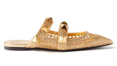 Roman Stud backless loafers, Dh5,315, Valentino Garavani. Photo: Valentino Garavani