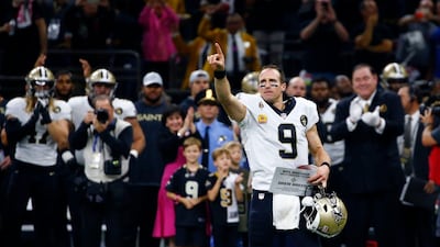 There was a lot for New Orleans Saints quarterback Drew Brees to celebrate on Monday. AP Photo