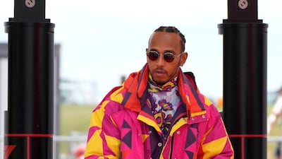 Mercedes driver Lewis Hamilton arrives at the Silverstone race track. AP