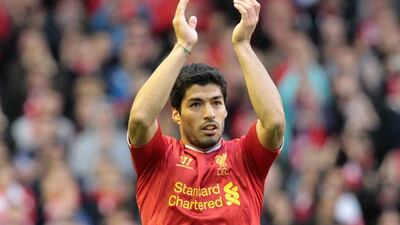 Luis Suarez has 24 goals in 23 Premier League matches for Liverpool this season. Lindsey Parnaby / AFP