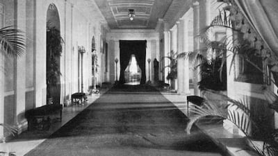 A corridor inside the White House in 1908. Getty Images