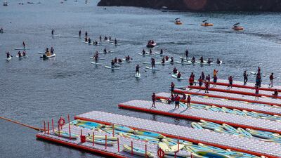 The group event included training sessions, a mass participation challenge and a sunset yoga class