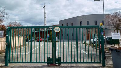 The entrance of the Eglise de la Porte Ouverte Chretienne is pictured during the outbreak of the coronavirus disease (COVID-19), the sign on the gate reads: "No church service, nor gathering until April 15, 2020", in Mulhouse, France March 12, 2020. Reuters