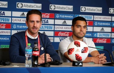 Team Wellington manager Jose Figueira, left, and captain Justin Gulley are looking forward to 'making their mark' on the Fifa Club World Cup against Al Ain. Pawan Singh / The National