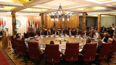 Representatives of the Arab League states attend an emergency meeting in Cairo on October 12, 2019. AFP