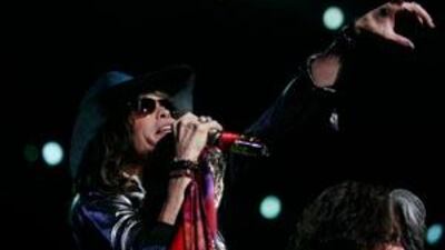 Steven Tyler on stage with Aerosmith during the Abu Dhabi Grand Prix concert, which may have been the singer's last with the group.
