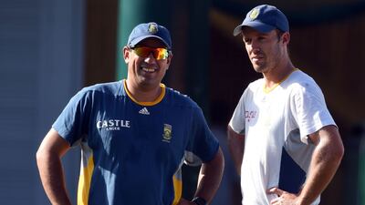 The batting form of captain AB de Villiers, right, will likely determine whether South Africa beat Sri Lanka on Wednesday. Indranil Mukherjee / AFP