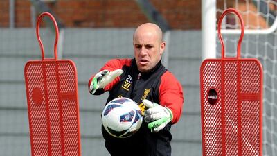 Pepe Reina of Liverpoo, who is on a season-long loan at Serie A side Napoli, has been strongly linked with a move to the Primera Liga giants at the end of the campaign. Andrew Powell / Getty Images
