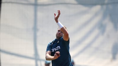 England seamer Stuart Broad bowling during training ahead of the first Ashes Test at Edgbaston on Friday. PA