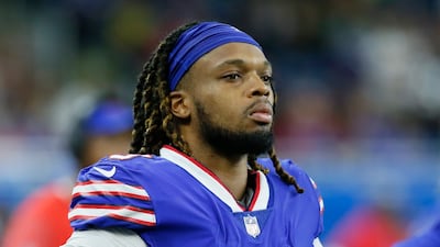 Buffalo Bills defensive back Damar Hamlin remains in hospital after his heart stopped following a tackle on Monday Night. AP Photo