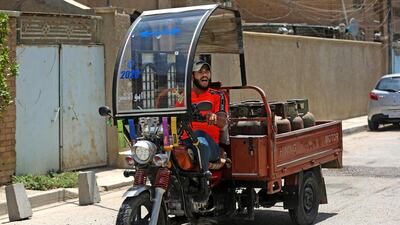 Some residents say they prefer to buy gas from Mr Abbas, rather than dealing with delivery men who play music from loudspeakers. AFP