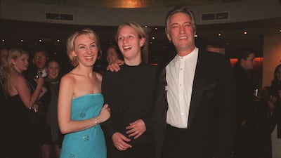 Zara Phillips, now Tindall, wearing a demure black dress, at the 'Sound of Music' opening night with Lisa McCune and John Waters at the Lyric Theatre, London on November 1, 1999. Getty Images