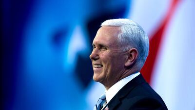 Mike Pence speaks at the 2018 American Israel Public Affairs Committee (AIPAC) policy conference at Washington Convention Center. AP/Jose Luis Magana