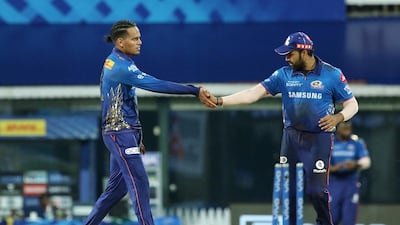 Mumbai Indians spinner Rahul Chahar's cornrows are becoming a bit of a signature style. Sportzpics for IPL