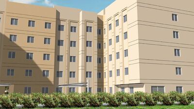 Above, a rendering of the Abu Dhabi University female accommodation building. Courtesy UPC