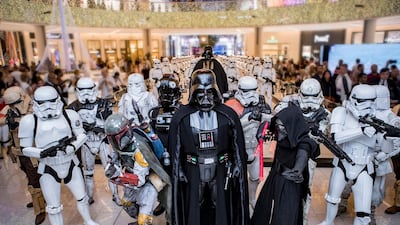 Members of Dubai's 501st Legion visit to the Dubai Mall 'Star Wars' exhibition.