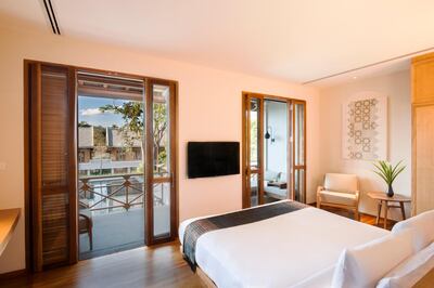 Rooms are bright and spacious with views of the courtyard. Minor Hotel Group