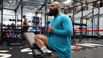 Heavyweight MMA fighter Pouya Rahmani in training.