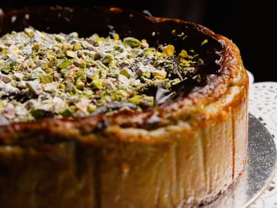 The pistachio flan is nutty without being overly sweet. Photo: Mandarin Oriental Downtown Dubai