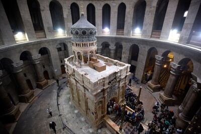 The tomb of Jesus Christ in the Church of the Holy Sepulchre in Jerusalem's Old City. Getty Images