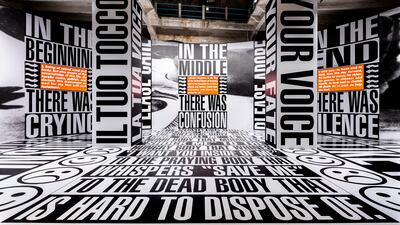 Veteran New York artist Barbara Kruger has been given a whole room to fill with her cutting proclamations on politics and social responsibilities. Photo: Roberto Marossi